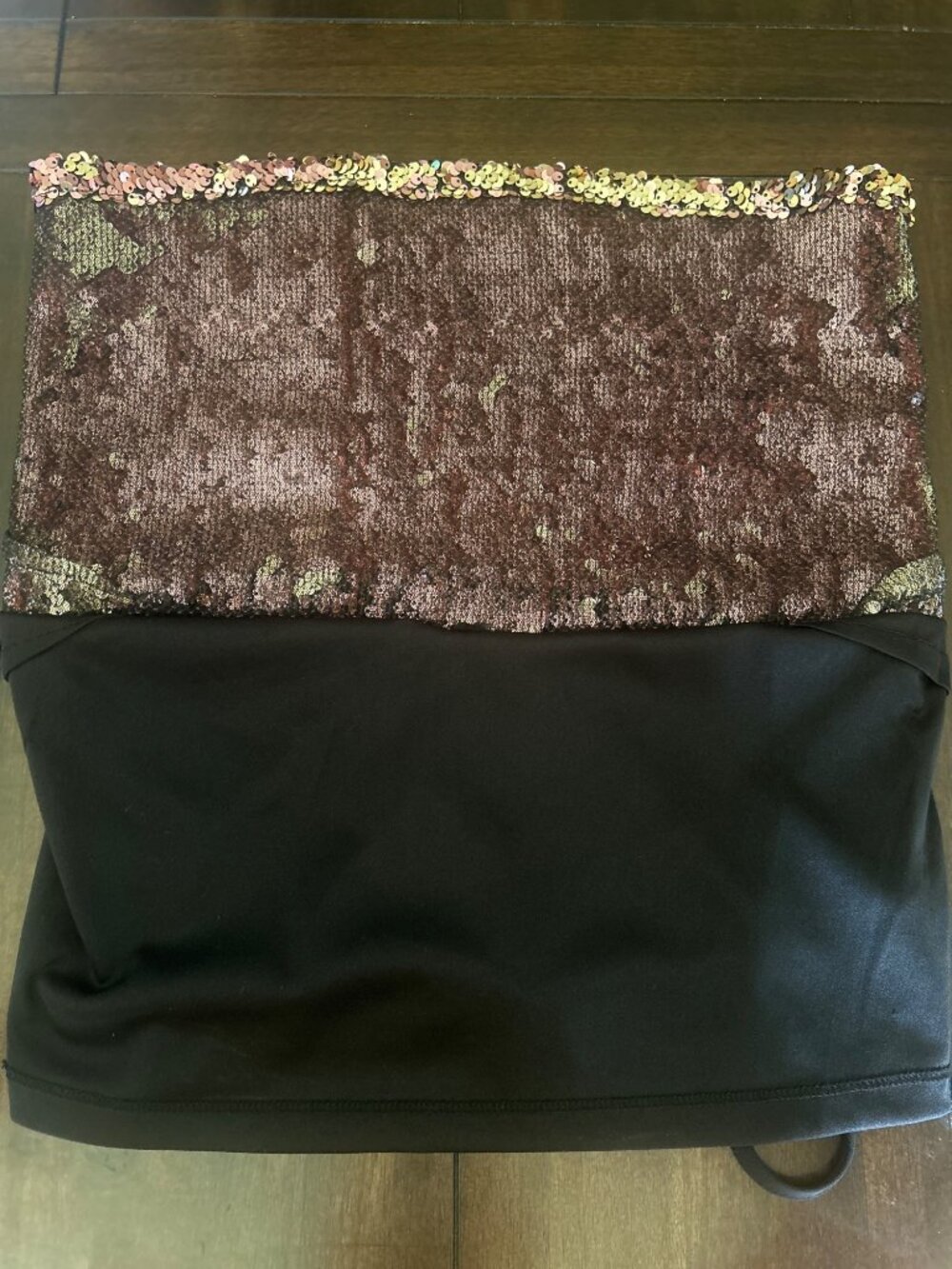 Topshop Rose Gold & Gold Flippable Sequin Crop Top Spaghetti Strap Lined - Picture 5 of 10